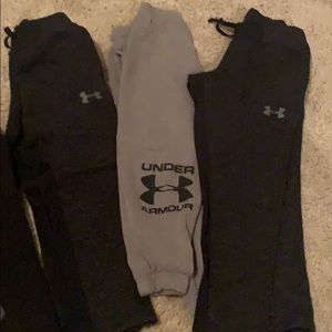 Boys youth XS UA/ 2 pair uncuffed pants